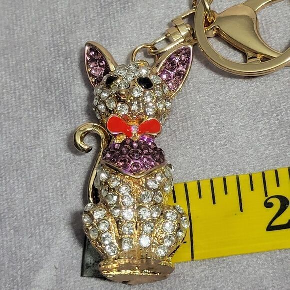 Austrian Crystal Cat Keychain - Picture 8 of 10
